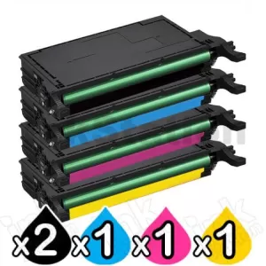 5-Pack Compatible Samsung CLP620ND, CLP670ND, CLX6220FX, CLX6250FX Toner Cartridge [2BK,1C,1M,1Y]