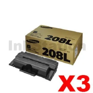 3 x Genuine Samsung SCX-5635FN / SCX-5835FN (MLT-D208L 208L) Black High Yield Toner SU989A - 10,000 pages