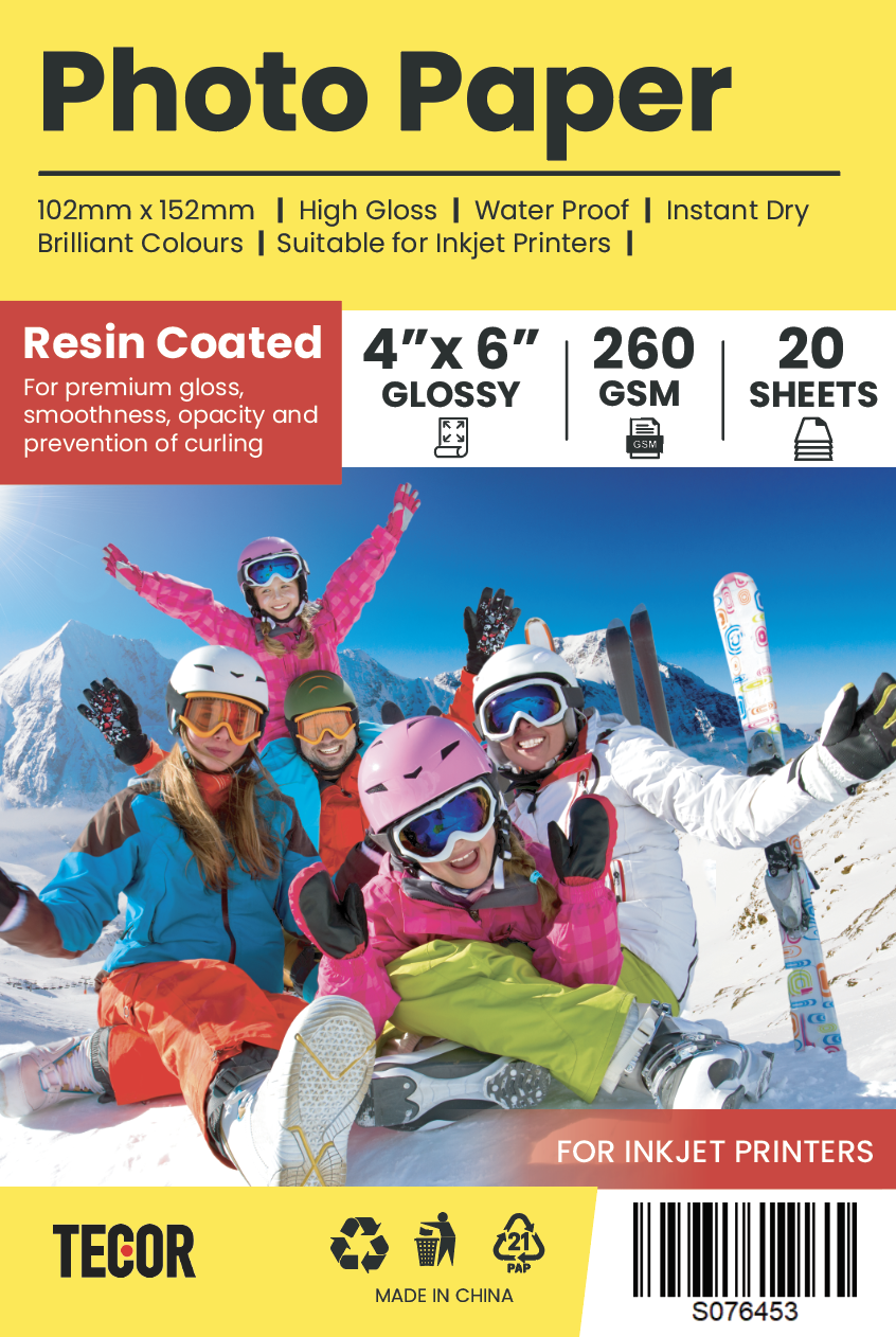 Photographic Quality Resin Coated Premium Glossy Photo Paper 260GSM 4 x ...