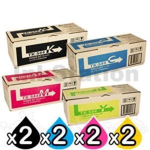 2 sets of 4 Pack Genuine Kyocera TK-544 Toner Cartridges FS-C5100DN [2BK,2C,2M,2Y]