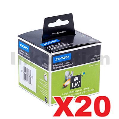Molabel Mehrzwecketiketten - 6 Rollen (with RFID Chip) für Dymo S0722540 11354-57mm x 32mm Kompatibel mit Dymo LabelWriter 550 Druckern - 1000 Etiketten pro Rolle