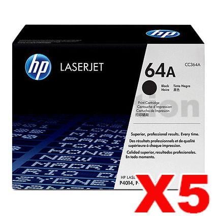 HP 5 x CC364A (64A) Genuine Black Toner Cartridge - 10,000 Pages - Toner  Cartridges - Ink Station