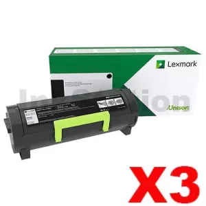 3 x Lexmark B346X00 Genuine B3442 / MB3442 Extra High Yield Return Program Toner Cartridge - 6,000 pages