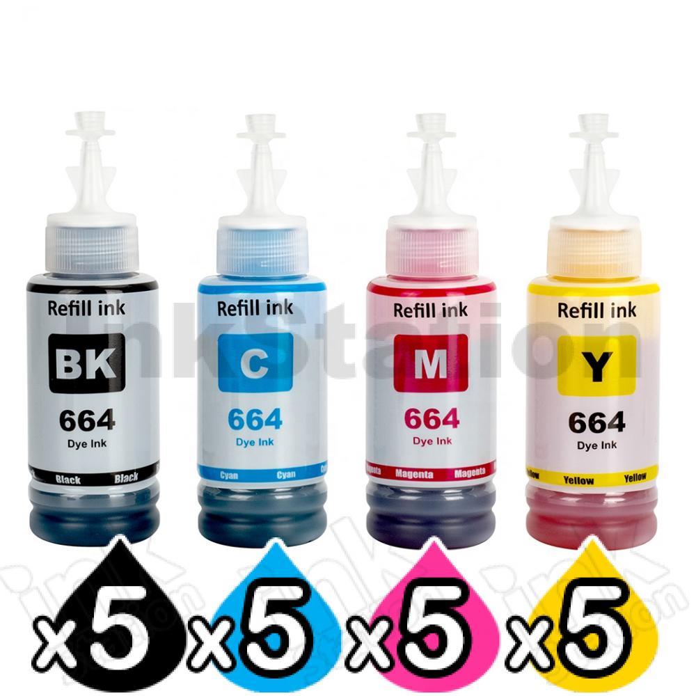Epson 4 Pack Compatible T664 Ecotank Ink Bottles Bkcmy Ink Cartridges Ink Station 9646