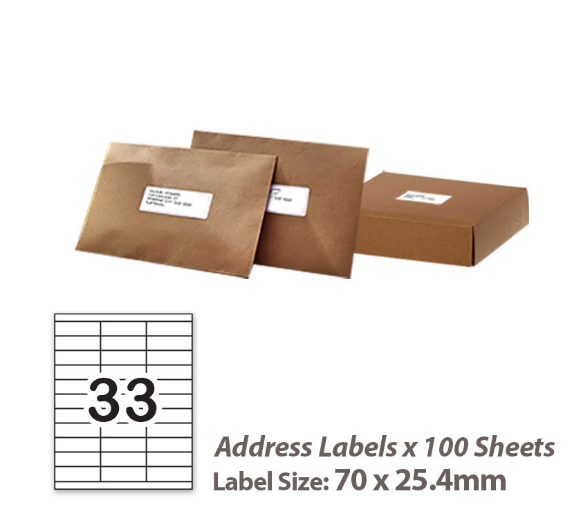 PER PAGE SHEET PRINTER LABELS A4 Address Self Adhesive Sticky 1000 x 33 UP 