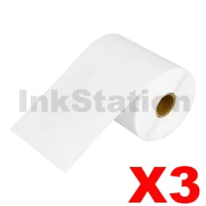 3 Rolls Compatible Brother RD-S01C2 Black Text on White Label Roll Continuous 102mm x 42.8m