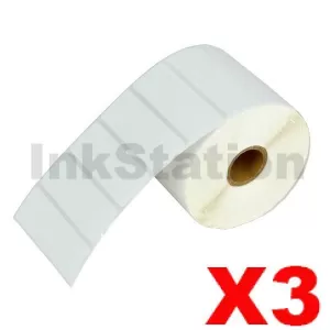3 Rolls Compatible Brother RD-S04C1 Black Text on White Die Cut Label Roll 76mm x 25mm - 1500 labels per roll