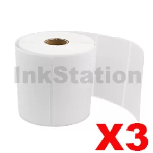 3 Rolls Compatible Brother RD-S03C1 Black Text on White Die Cut Paper Label Roll 102mm x 51mm - 810 labels per roll