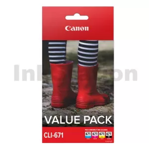 Genuine Canon CLI-671 Ink Cartridge Value Pack CLI671VP [1BK,1C,1M,1Y]