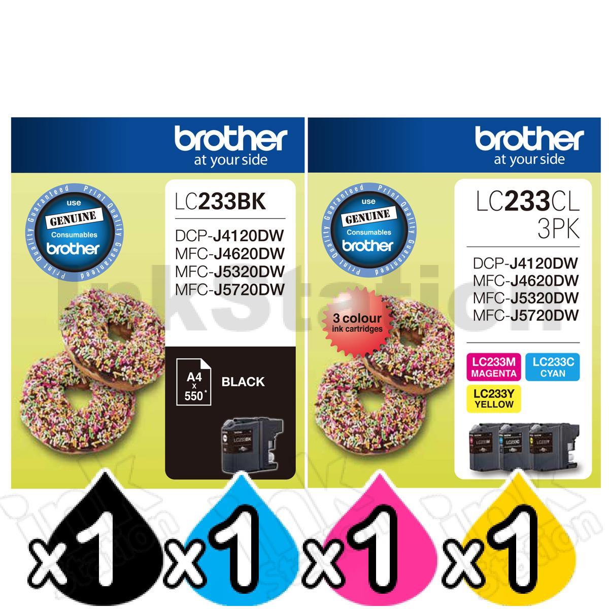 Brother Genuine Lc Bk Lc Cl Pk Ink Combo Bk C M Y Ink Cartridges Inkstation