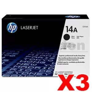 3 x HP CF214A (14A) Genuine Black Toner Cartridge - 10,000 Pages