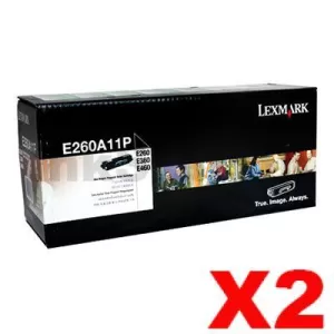 2 x Lexmark E260 / E360 / E460 Genuine Toner Cartridge (E260A11P) - 3,500 pages