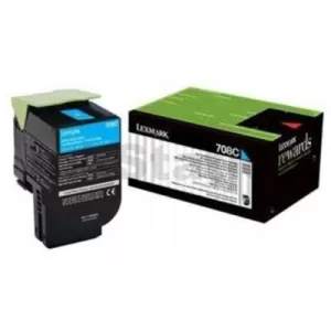1 x Lexmark (70C80C0) Genuine CS310 / CS410 / CS510 Cyan Standard Yield Toner Cartridge - 1,000 pages
