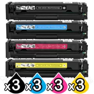 12 Pack HP 215A W2310A-W2313A Compatible Toner Cartridge Combo [3BK,3C,3M,3Y]