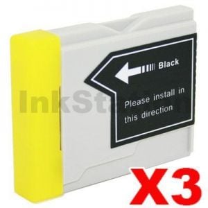 3 x Compatible Brother LC-37BK Black Ink - 350 pages