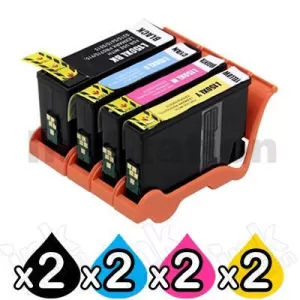 8 Pack Lexmark No.150XL Compatible Ink High Yield Cartridge [2BK,2C,2M,2Y]