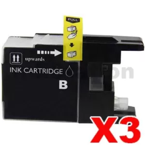 3 x Compatible Brother LC40BK Black Ink Cartridge - 450 pages