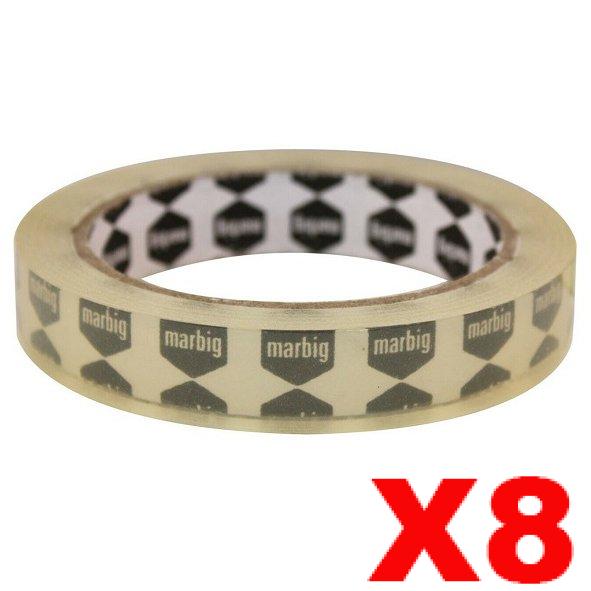 8 Rolls Marbig Clear Office Tape 18mm x 66m (76.2mm Core) InkStation