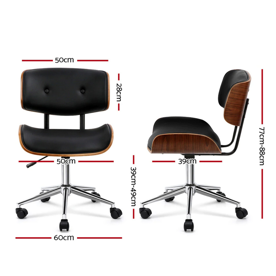 Stylish Wooden Office Chair with Cushioned Seat Black InkStation