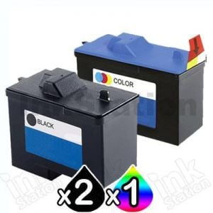 3 Pack Dell A940 A960 (7Y743+7Y745) Compatible Inkjet Combo [2BK,1C]