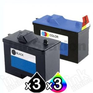 6 Pack Dell A940 A960 (7Y743+7Y745) Compatible Inkjet Combo [3BK,3C]