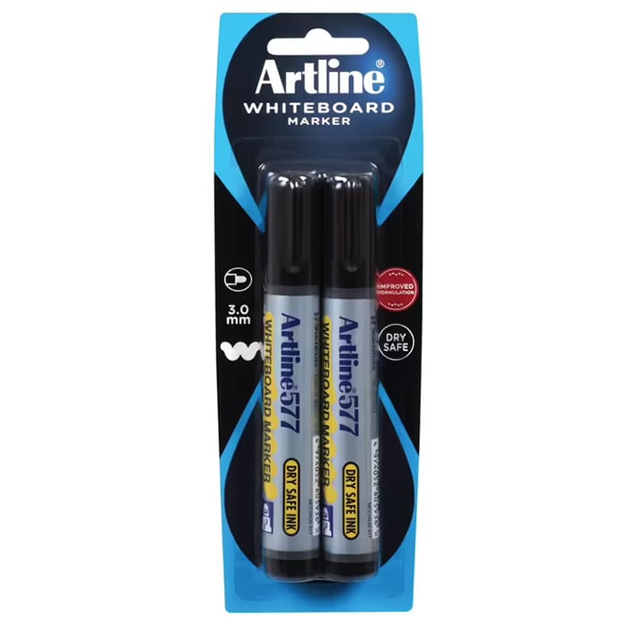 Artline 577 Whiteboard Marker 3mm Bullet Tip Assorted Colours with