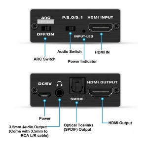 4K@60HZ HDMI Audio Extractor Converter SPDIF + 3.5MM Output