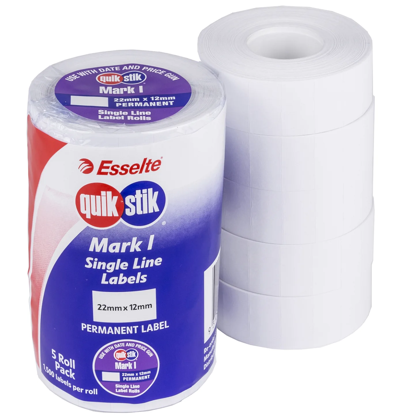 QuikStik Mark 1 Price Gun Single Line Labels Permanent Plain White ...