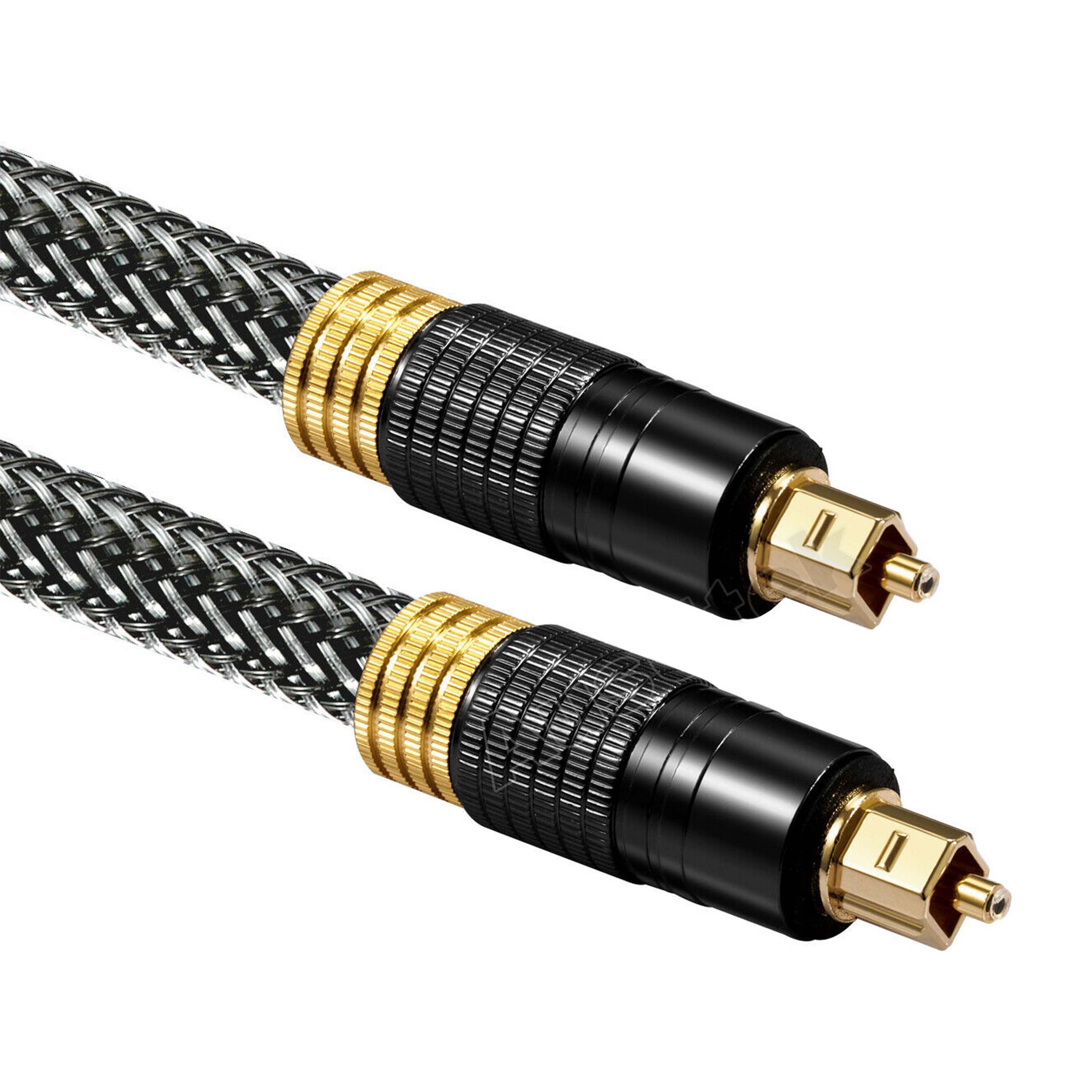 Premium Toslink Optical Fibre Gold Plated Digital Audio Cable - 1m/3m ...