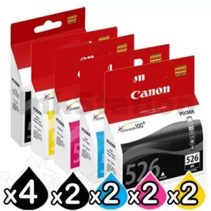 12-Pack Genuine Canon PGI-525 & CLI-526 Inkjet Combo [4BK,2PBK,2C,2M,2Y]