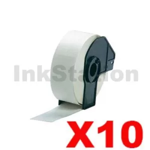 10 x Compatible Brother DK-22210 Black Text on White Continuous Paper Label Roll 29mm x 30.48m