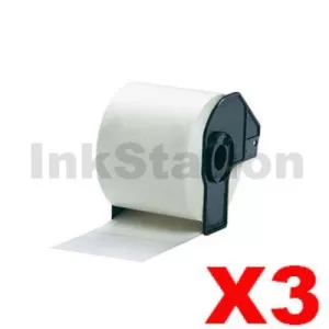 3 x Compatible Brother DK-11209 Black Text on White Die-Cut Paper Label Roll 29mm x 62mm - 800 labels per roll