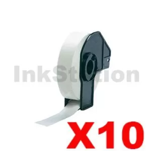 10 x Compatible Brother DK-11203 Black Text on White Die-Cut Paper Label Roll 17mm x 87mm - 300 labels per roll