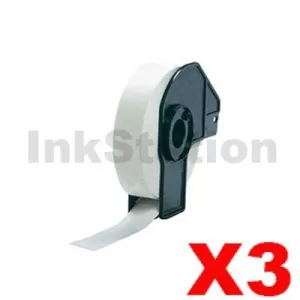 3 x Compatible Brother DK-11203 Black Text on White Die-Cut Paper Label Roll 17mm x 87mm - 300 labels per roll