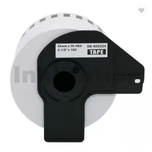 Compatible Brother DK-N55224 Black Text on White Continuous Paper Label Roll Non-Adhesive 54mm x 30.48m
