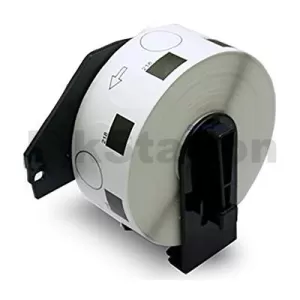 Compatible Brother DK-11218 Black Text on White 24mm Diameter Die-Cut Paper Label Roll - 1000 labels per roll