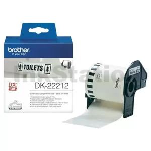 Genuine Brother DK-22212 Black Text on White Continuous Film Label Roll 62mm x 15.24m