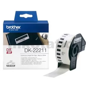 Genuine Brother DK-22211 Black Text on White Continuous Film Label Roll 29mm x 15.24m