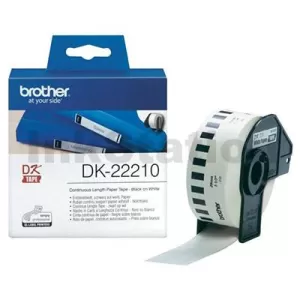 Genuine Brother DK-22210 Black Text on White Continuous Paper Label Roll 29mm x 30.48m