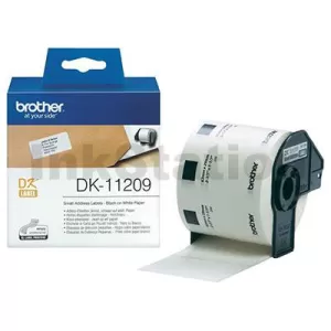 Genuine Brother DK-11209 Black Text on White Die-Cut Paper Label Roll 29mm x 62mm - 800 labels per roll