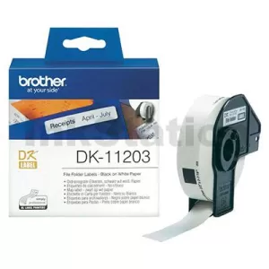 Genuine Brother DK-11203 Black Text on White Die-Cut Paper Label Roll 17mm x 87mm - 300 labels per roll
