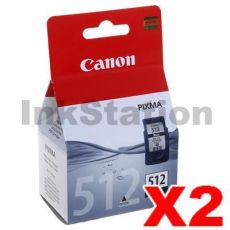 2 x Canon PG-512 Black High Yield Genuine InkJet - 401 pages
