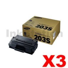3 x Genuine Samsung SLM3820 / SLM3870 / SLM4020 / SLM4070 (MLT-D203S 203S) Standard Yield Black Toner SU909A - 3,000 pages