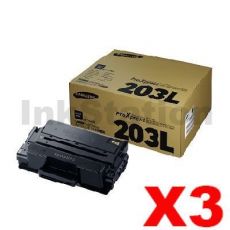 3 x Genuine Samsung SLM3820 / SLM3870 / SLM4020 / SLM4070 (MLT-D203L 203L) High Yield Black Toner SU899A - 5,000 pages