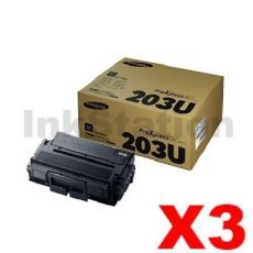 3 x Genuine Samsung SLM4020 / SLM4070 (MLT-D203U 203U) Ultra High Yield Black Toner SU917A - 15,000 pages