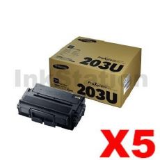 5 x Genuine Samsung SLM4020 / SLM4070 (MLT-D203U 203U) Ultra High Yield Black Toner SU917A - 15,000 pages