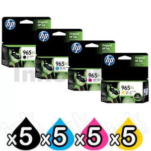20 Pack HP 965XL Genuine High Yield Inkjet Cartridge Combo 3JA81AA - 3JA84AA [5BK,5C,5M,5Y]