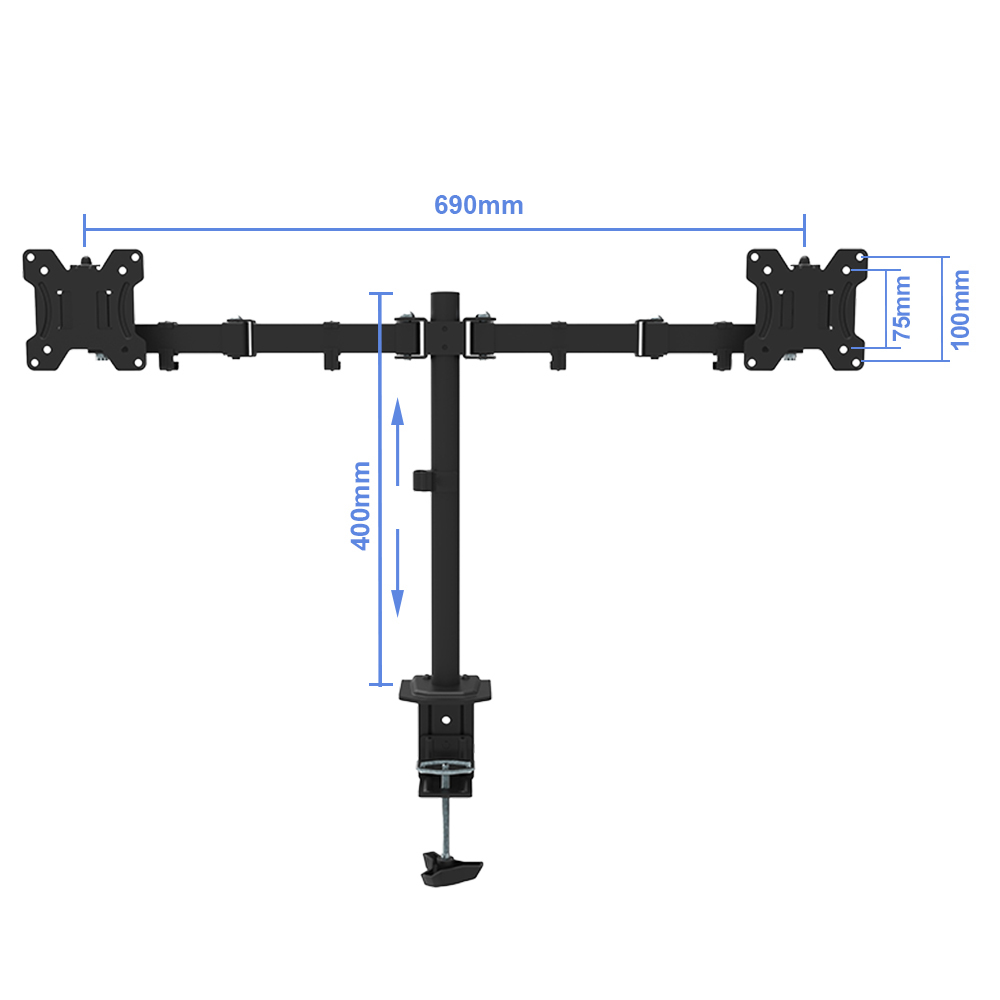 Dual Monitor Desk Mount Bracket Suitable for 1332 Inch LED LCD Screens