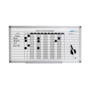 Visionchart Staff Status Board VSB010 - 10 Name Board 317mm x 615mm