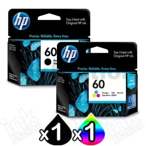 2 Pack HP 60 Genuine Inkjet Cartridges CC640WA + CC643WA [1BK,1CL]